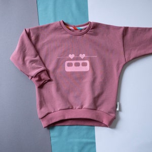 Sweater Herzibahn / aus BioSweat für Kinder / Sofortkauf Gr.104 Altrosa/rosa