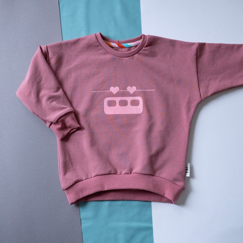 Sweater Herzibahn / aus BioSweat für Kinder / Sofortkauf Gr.104 Altrosa/rosa