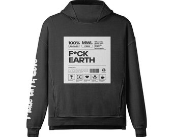 F*ck Earth Vintage Turtleneck Urban Viral Style Hoodie Sweatshirt