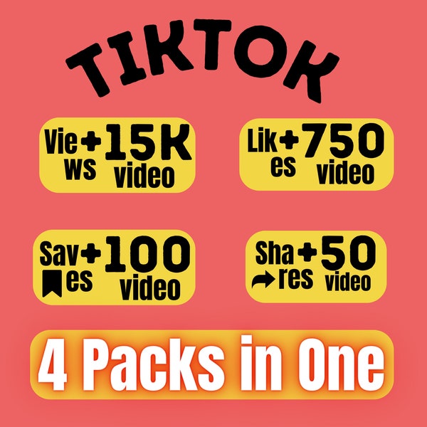 4 Packs in One, Social Media tiktok Stärkung, lesen Sie die Beschreibung