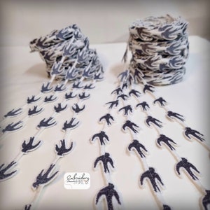 Nastro con motivo a rondine unico - Accessorio per ricamo, larghezza 2 cm