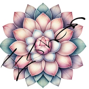 Un mandala lotus floréal, couleur, merveilleux, png, art, numérique, art numérique, art IA