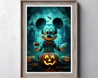 Halloween Mickey Mouse schilderij ART POSTER PRINT muur decor geschenken