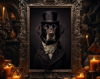 Labrador Print Wall Art Poster Art Print Dog Wall Print Wall Art Dog Gift Labrador Portrait Dog Wall Art Dark Academia Home Decor