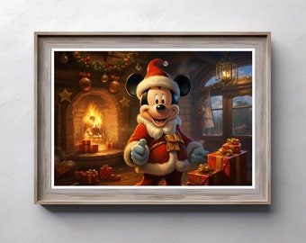 Mickey Mouse Kerst POSTER ART PRINT Decor Geschenken
