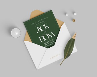 Forest Green Wedding Invitations