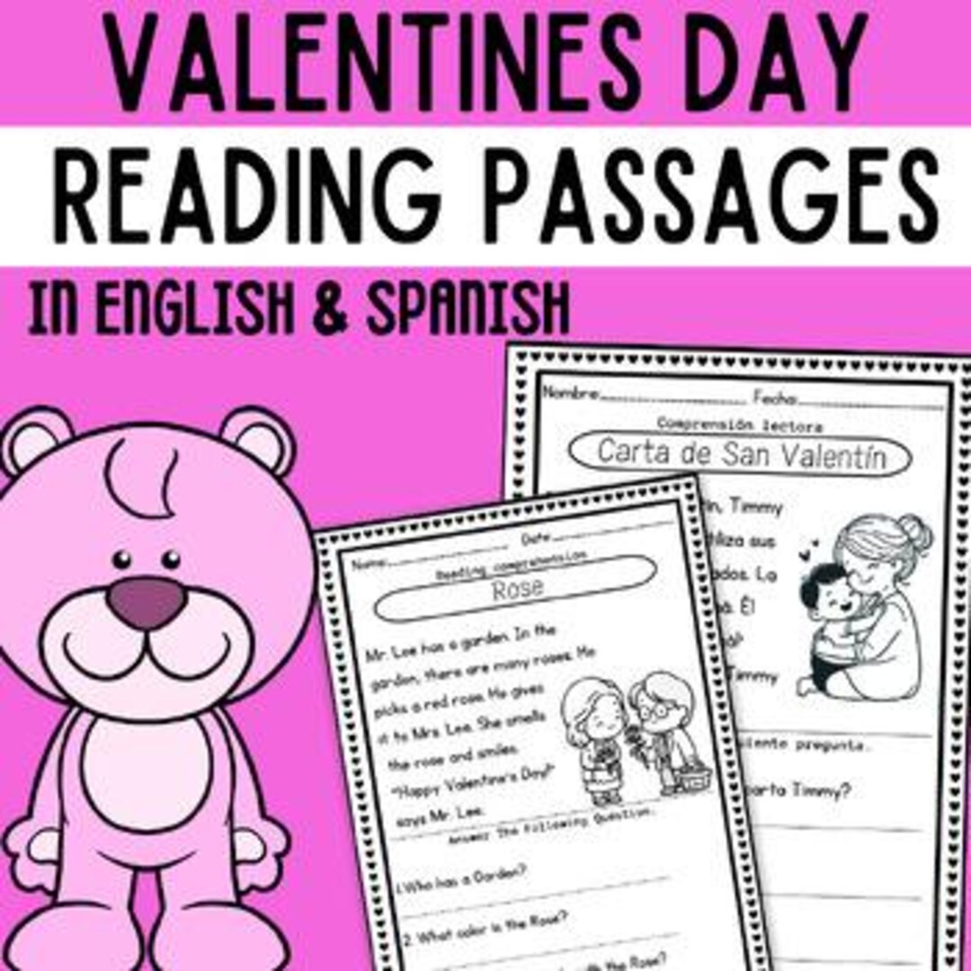 Valentines Day Reading Comprehension Passages With Questions in English ...