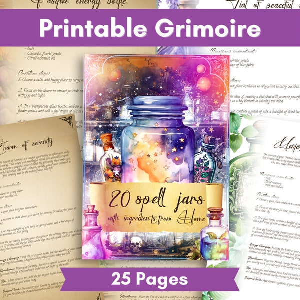 20 spell jars with ingredients from home - Beautiful printable grimoire