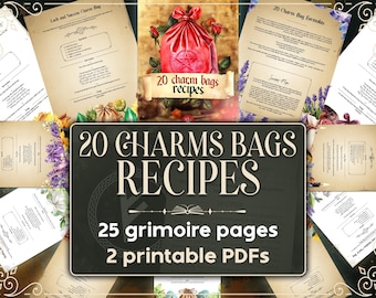 20 Charms Bags Rezepte, druckbare Grimoireseiten Hexerei & Wicca Magie