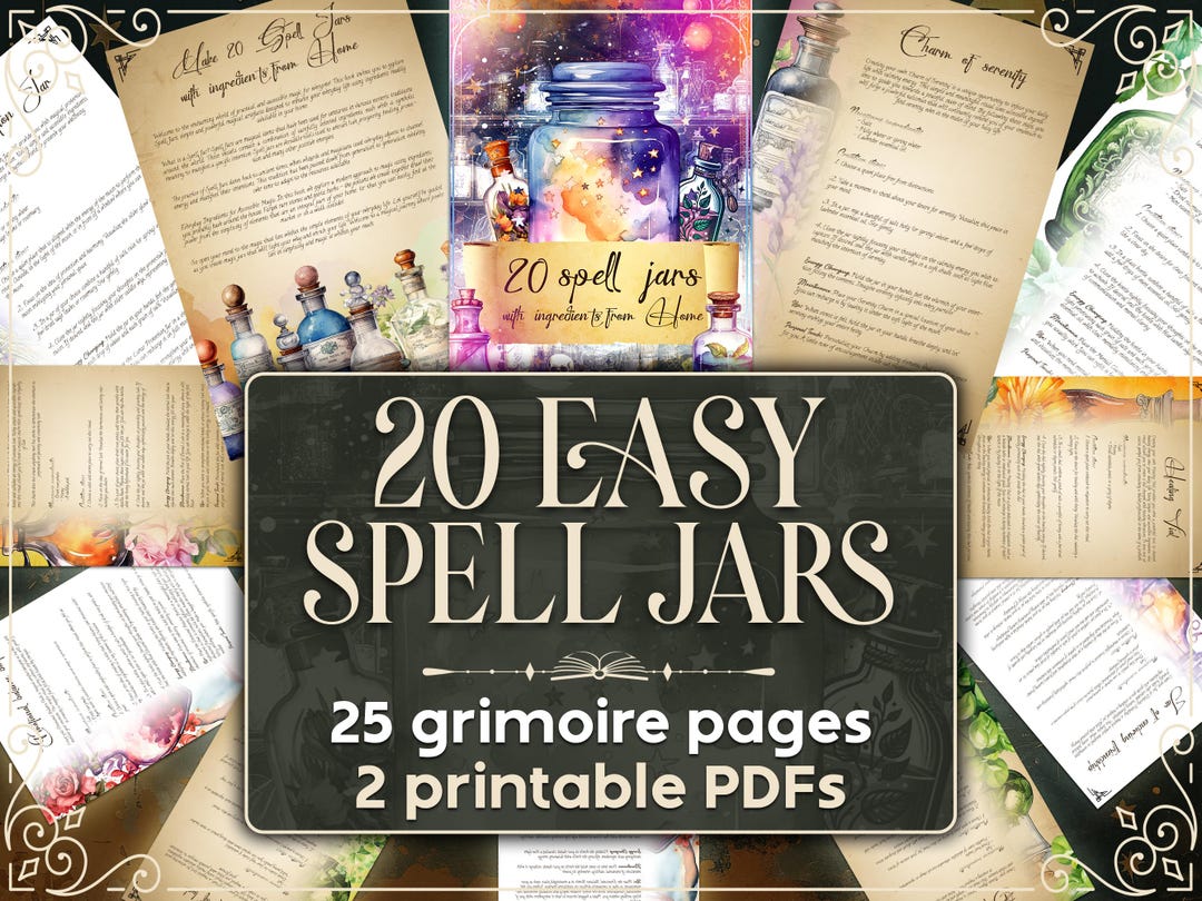 20 Spell Jars With Ingredients From Home - Beautiful Printable Grimoire ...