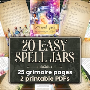 20 spell jars with ingredients from home - Beautiful printable grimoire