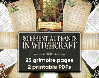 Druckbares Grimoire, 20 Pflanzen in der Magie und ihre Eigenschaften