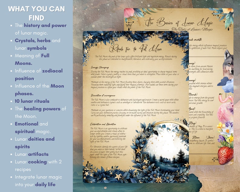 Lunar Magic, 35 Pages Printable Grimoire, Complete Guide to Moon Magic ...