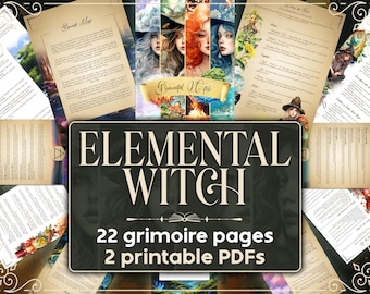 Elementar Hexe, 22-seitiges Printable Grimoire