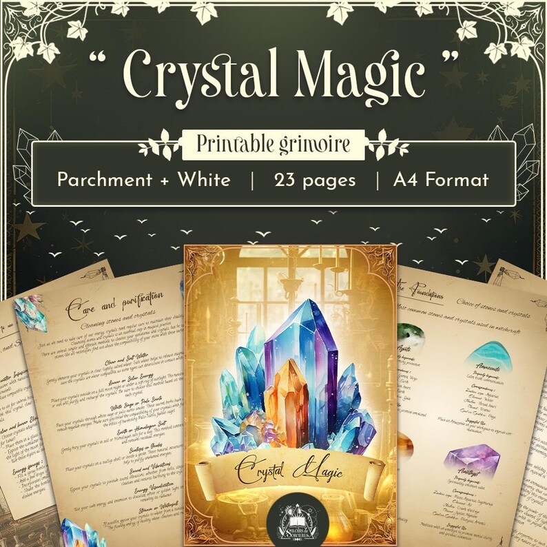 Crystal Magic, 23-page Printable Grimoire With the Meanings of 35 ...