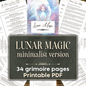 Lunar Magic, 35 pages printable grimoire, complete guide to Moon Magic, book of shadows - minimalist version