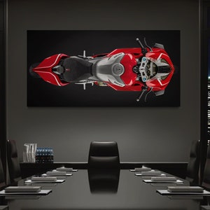 Ducati Motorcycle Canvas Print: Red Sports Bike Wall Art