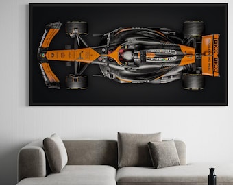 McLaren F1 MCL38 Canvas Wall Art Formula 1 Racing Car Top View Print