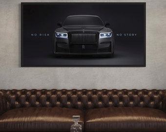 Rolls Royce wall art Luxury car poster Motivation quote canvas