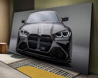 Lienzo impreso del BMW M4: Arte mural automotriz moderno