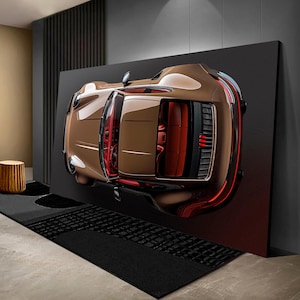 Car canvas poster gift for him Auto poster for office wall Large automotive wall art for modern apartment Car artwork for masculine decor