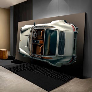Car canvas poster gift for him or boyfriend Car wall art for office or man cave decor Modern masculine office decor Large wall art cars