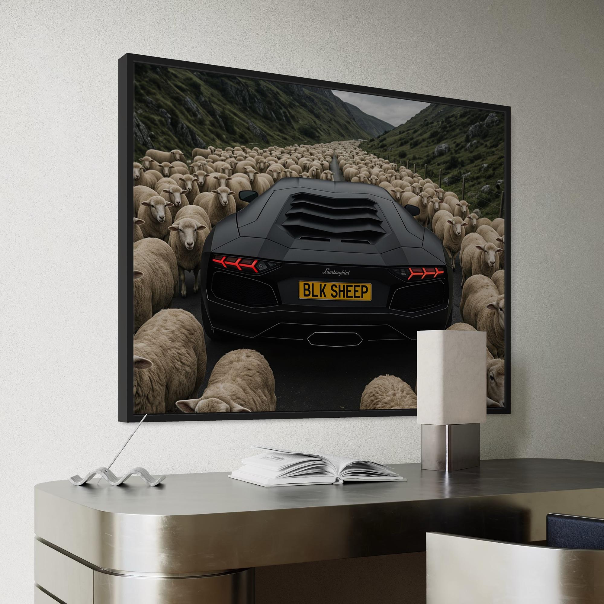 Lamborghini Canvas Print: Black Sheep Supercar Wall Art - Etsy Denmark