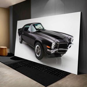 Chevrolet Camaro Z28 Canvas Print: Black & White Muscle Car Poster