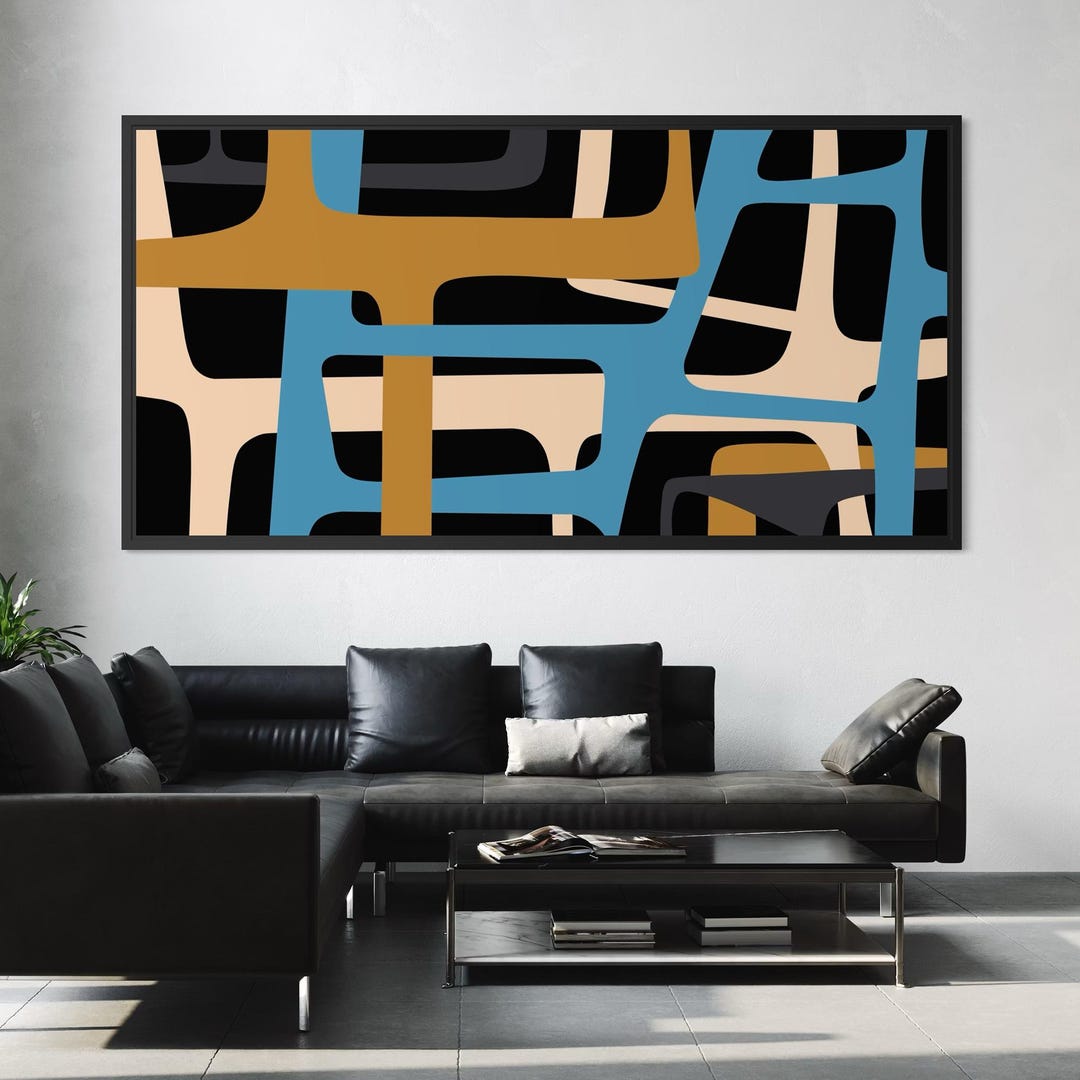 Mid Century Modern Art Print: Abstract Geometric Canvas Wall Decor - Etsy
