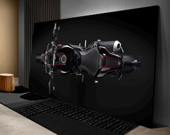 Stampa su tela Ducati Monster, arte da parete sportiva per moto, opera d'arte motociclistica