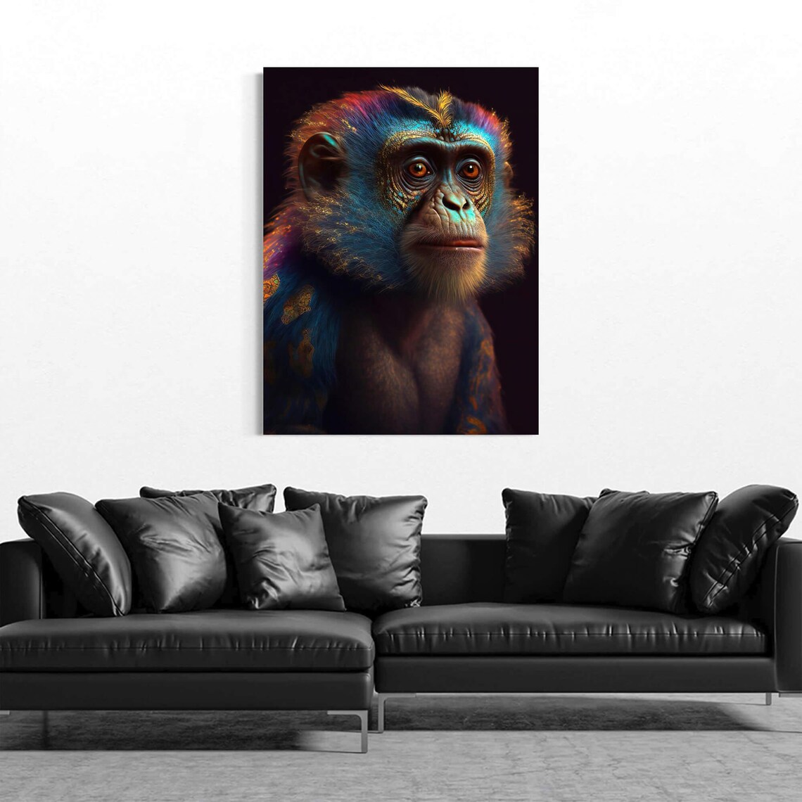 Funky Monkey Canvas Poster for Bedroom Pop Art Animal Canvas for