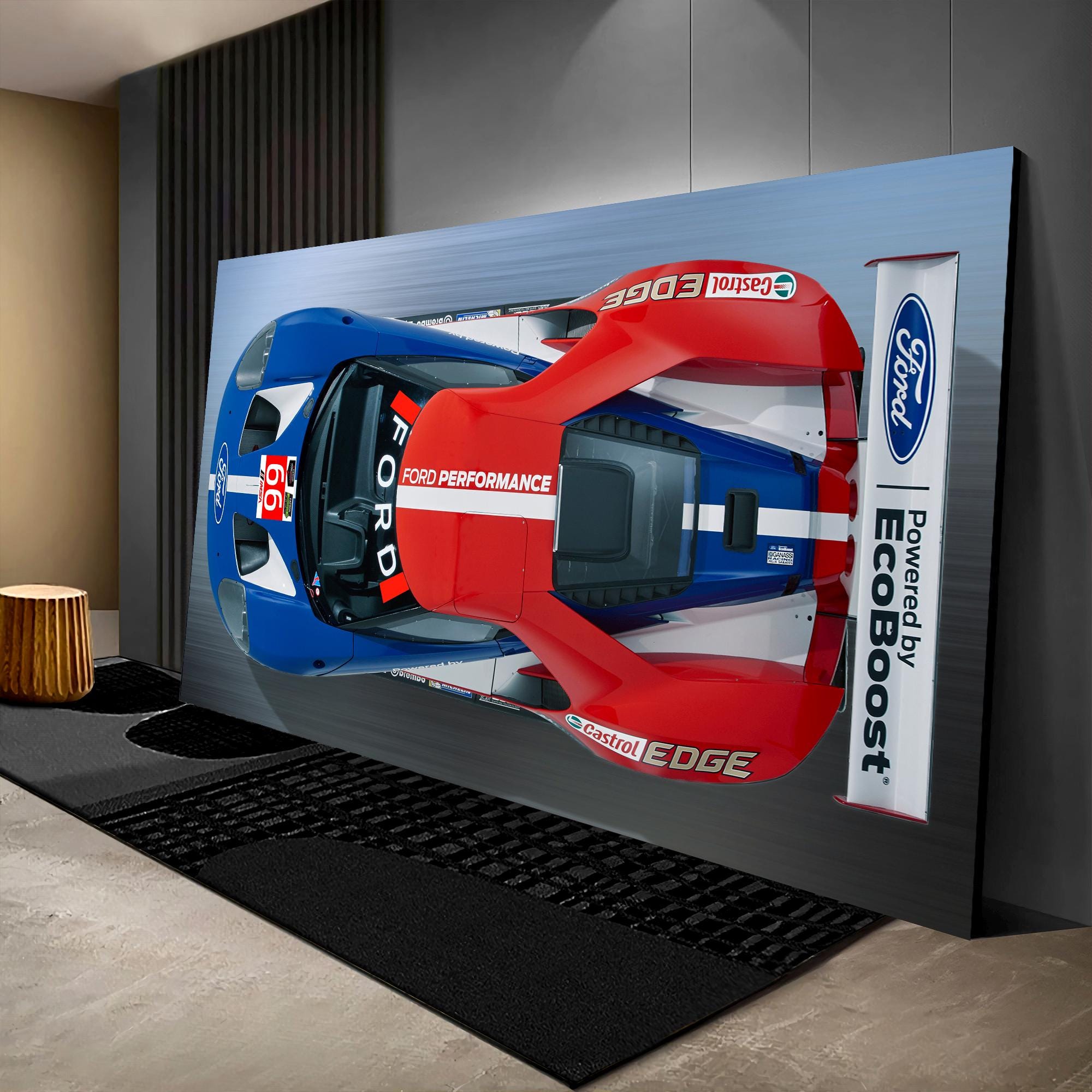 Wec Racing Poster Ford GT Canvas Wall Art WEC Racing Car Poster Sports Car Artwork Garage ...