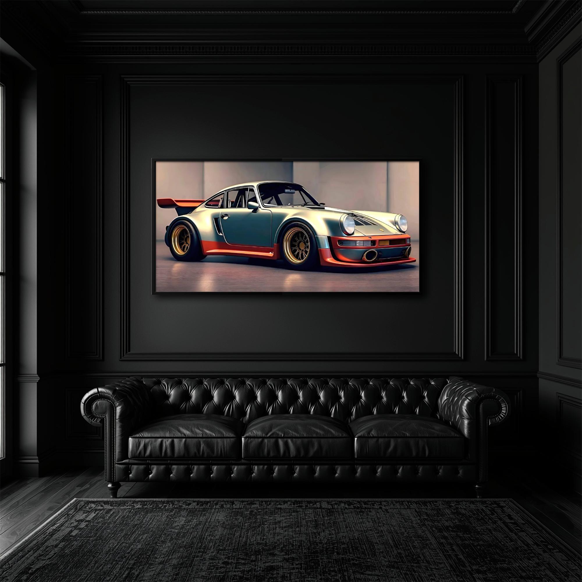 Porsche Canvas Print Sports Car Wall Art Luxury Garage Decor