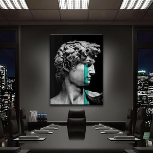 Impresiones de arte clásico moderno, lienzo de la estatua de David, arte de pared, póster de estatua en blanco y negro, arte de estatua griega para sala de estar, arte minimalista grande