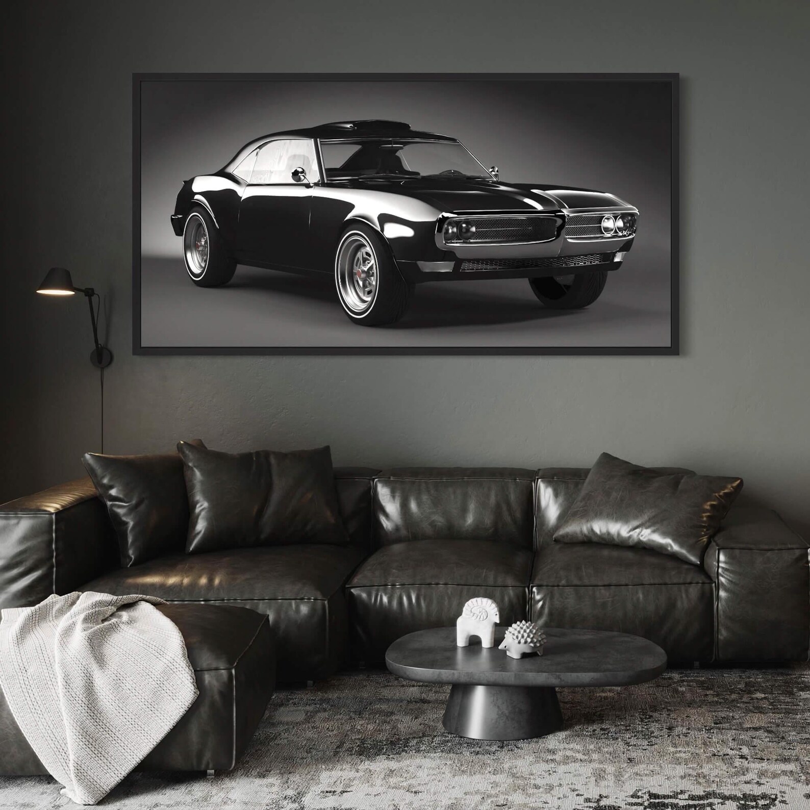 Black Retro Car Wall Art Classic Car Wall Art Вedroom Wall Art Canvas