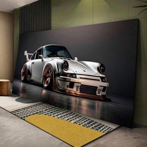 Large car canvas wall art for luxury office decor Classic auto 911 wall print for man cave Modern sport car artwork for living room Men gift