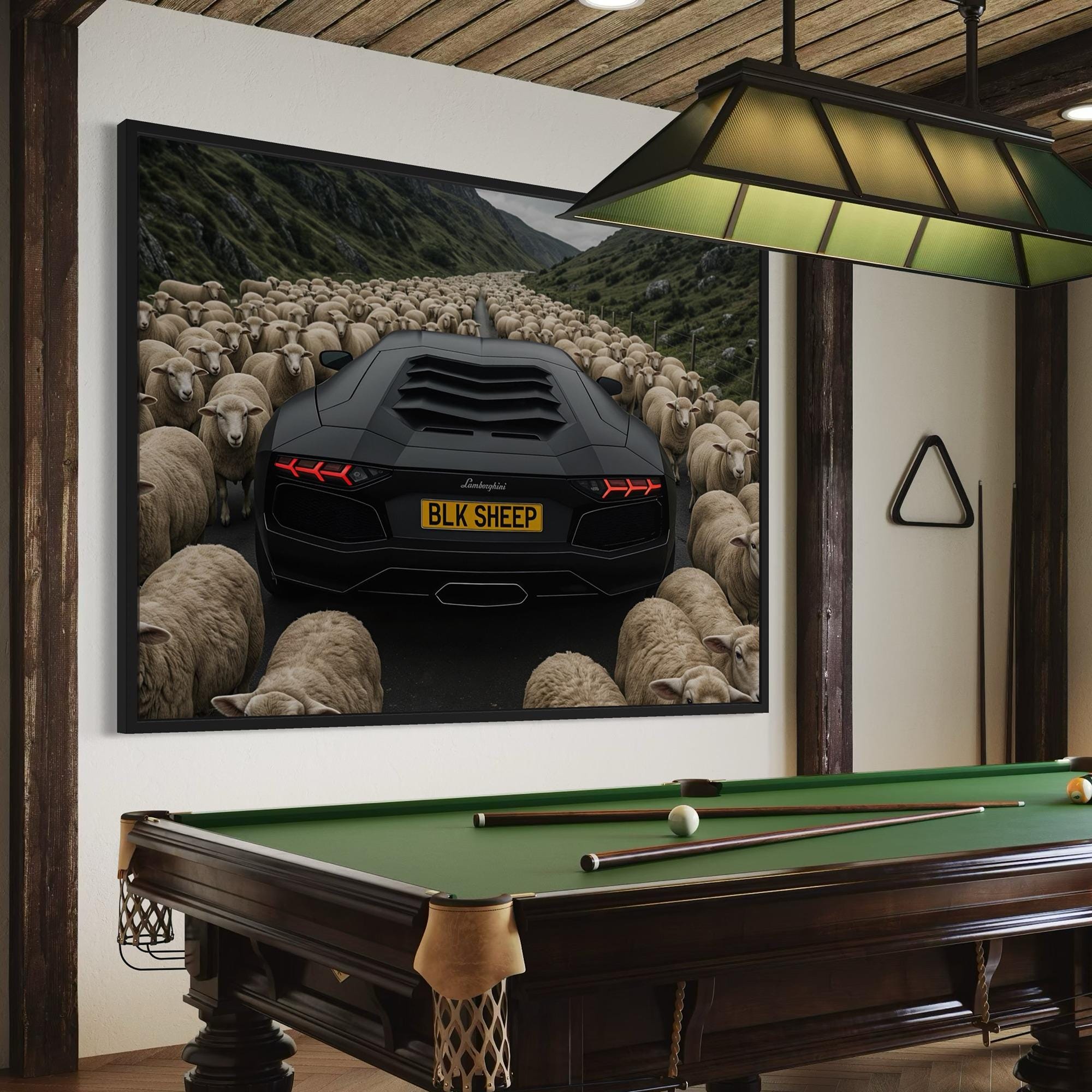 Lamborghini Canvas Print: Black Sheep Supercar Poster Extra Large