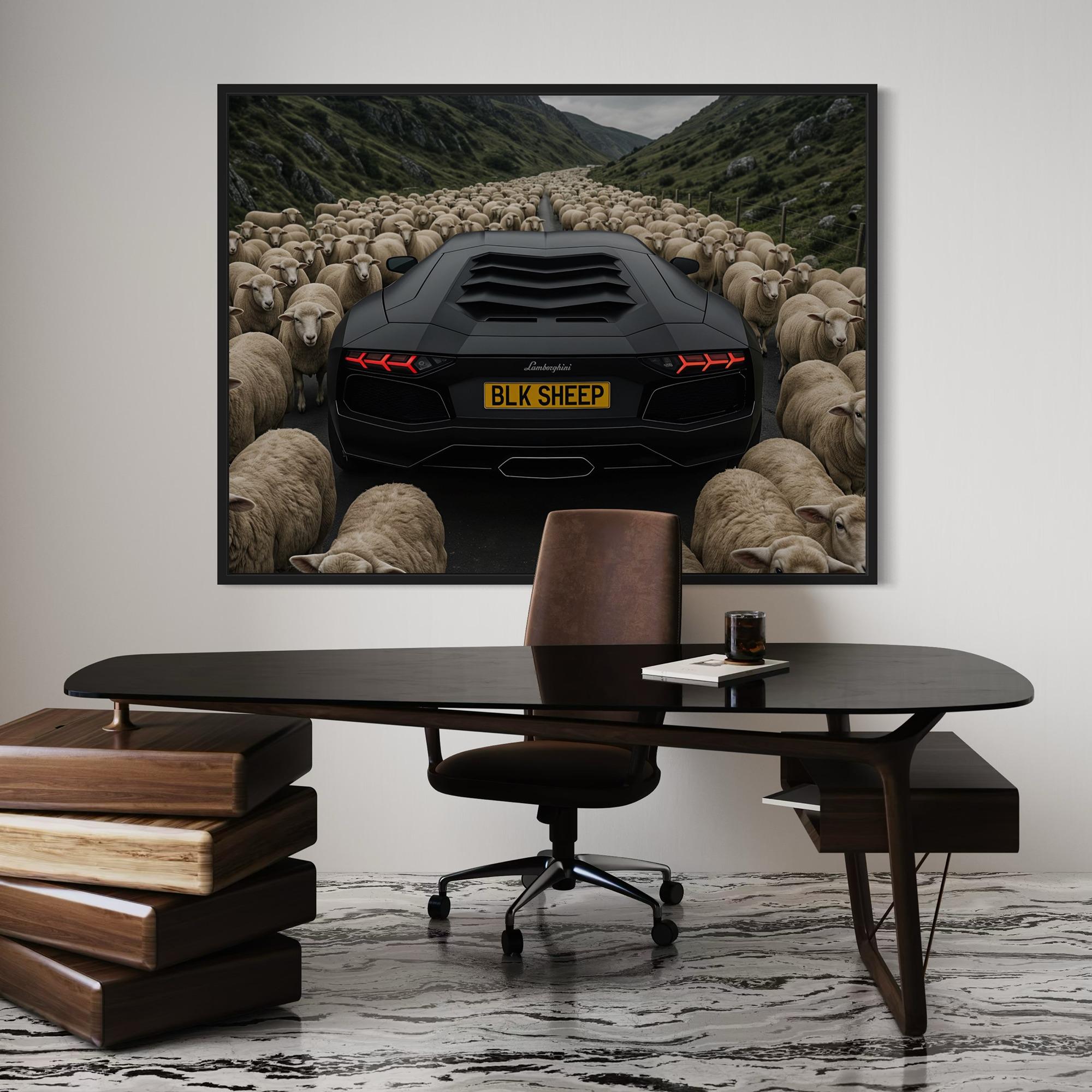Lamborghini Canvas Print: Black Sheep Supercar Wall Art - Etsy