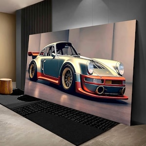 Metallic Porsche 911 Canvas Print: Garage & Office Wall Art