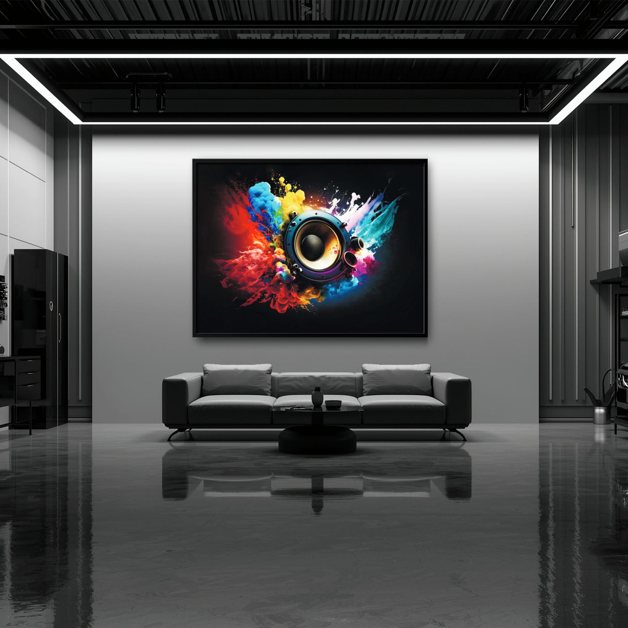 Music Wall Art Canvas Print Colorful Speaker Poster Dj Room Decor