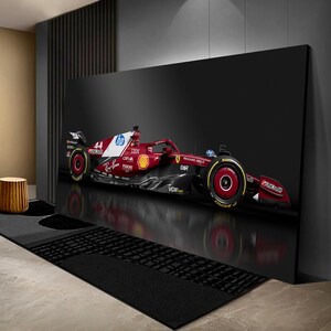 Ferrari F1 Leinwand Druck für Wohnzimmer Große Leinwand F1 Autos Formel 1 Wandkunst für Büro Dekor Ferrari Racing Poster für Männerhöhle Männer Geschenk
