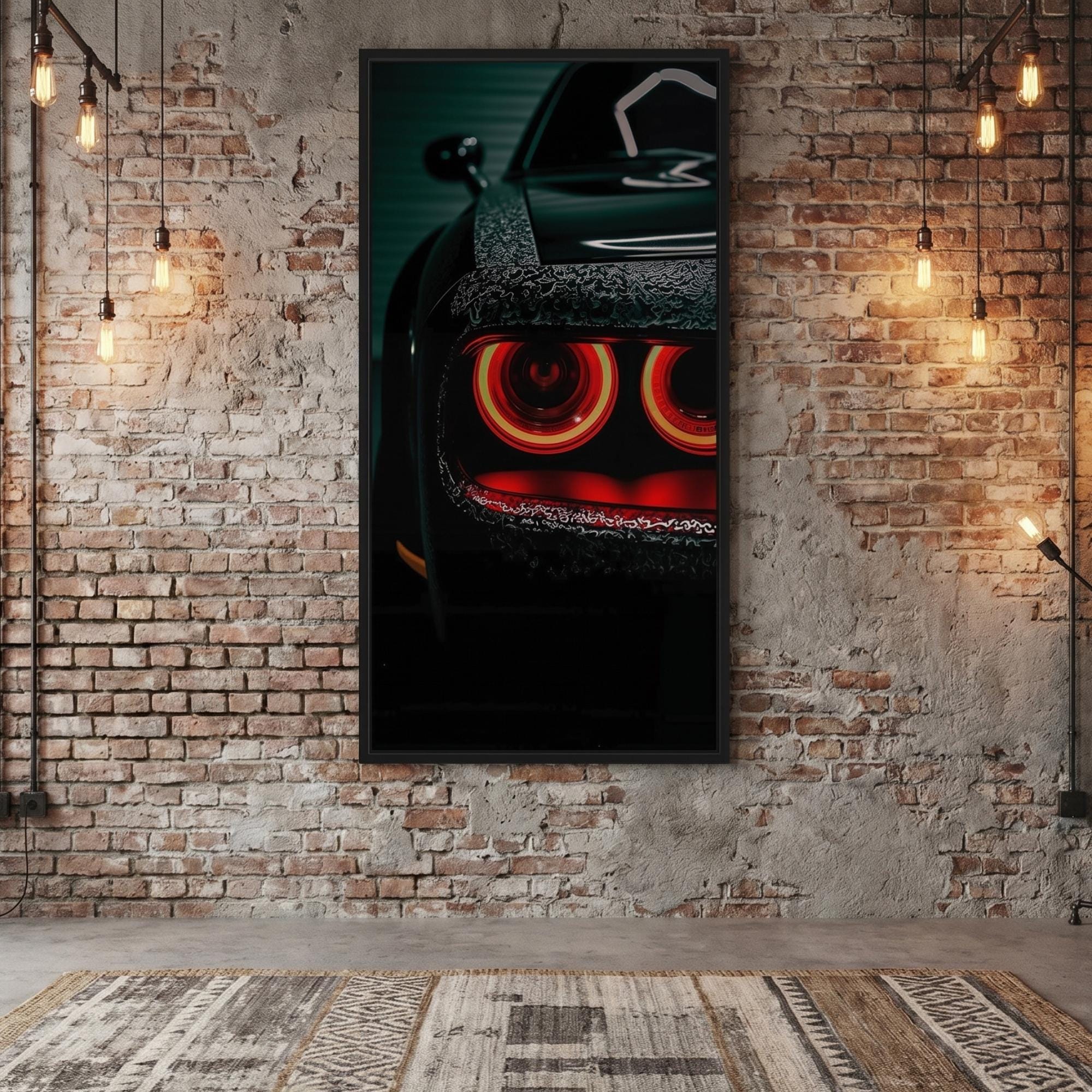 DODGE Challenger インテリア アメ車 絵 Dodge Challenger Hellcat Wall Art Muscle Car Canvas Print Man Cave