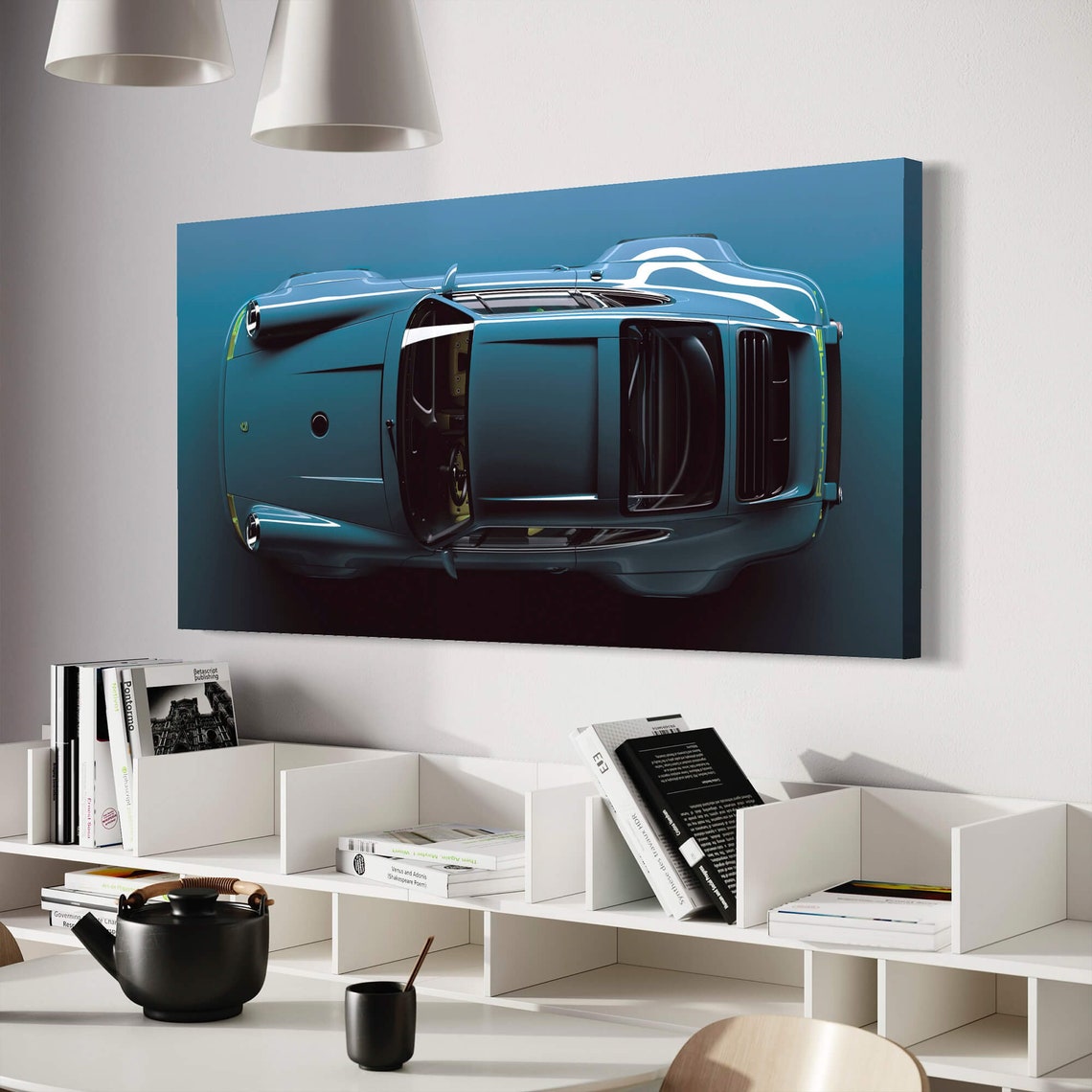 Blue Sport Car Wall Art Modern Car Wall Art Stylish Canvas Prints