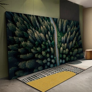 Forest canvas wall art print Nature landscape art poster Large canvas print forest Modern forest art for bedroom walls Forest road wall art