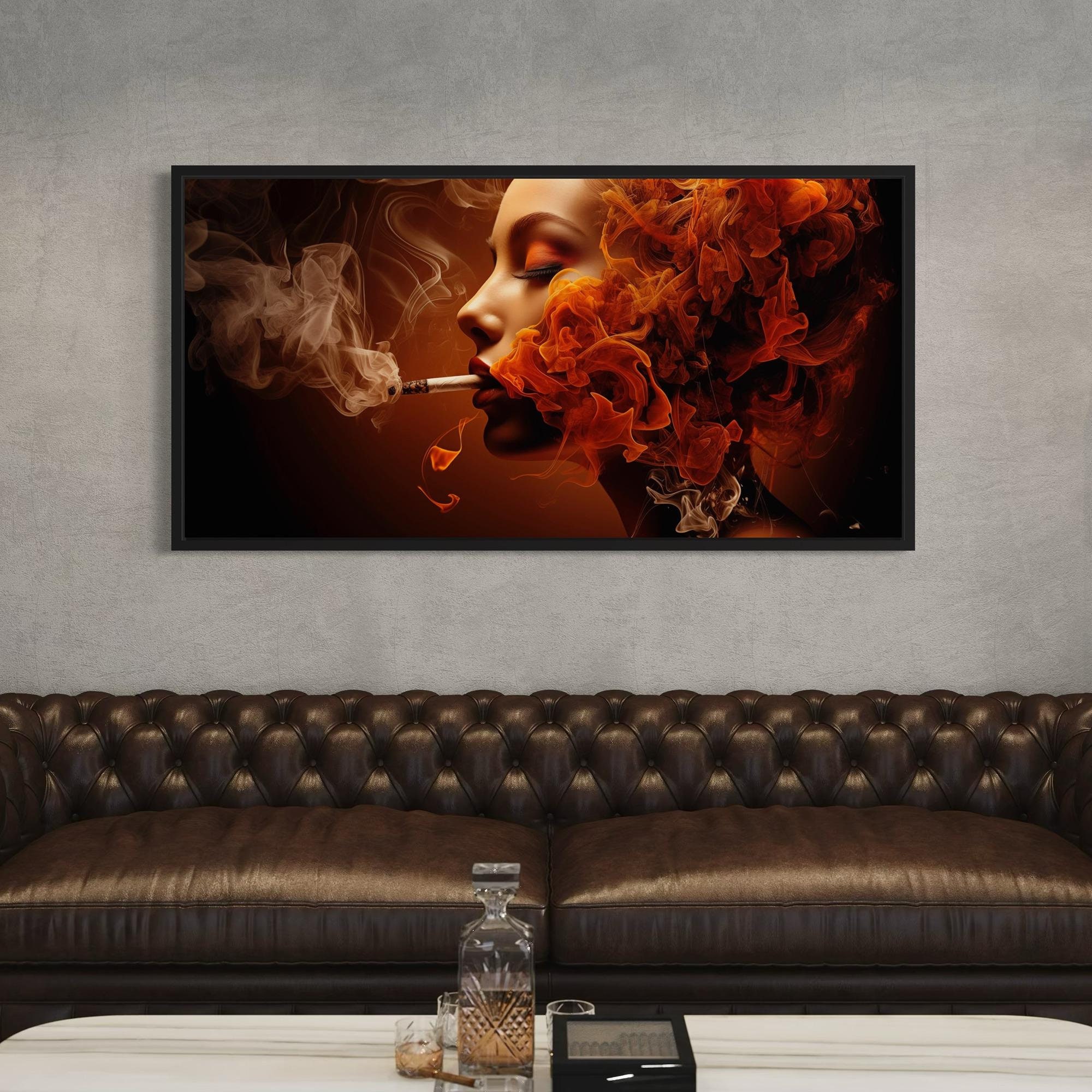 Smoking Woman Art Print | Abstract Female Portrait - Etsy