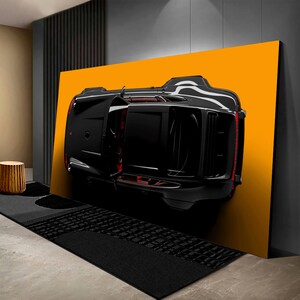 Schwarz Gelb Sport Auto Poster Moderne Autos Wandkunst Stilvolle Auto Leinwand Drucke Schlafzimmer Wandkunst Trendige Leinwand Geschenke Große Wandkunst für Geschenk