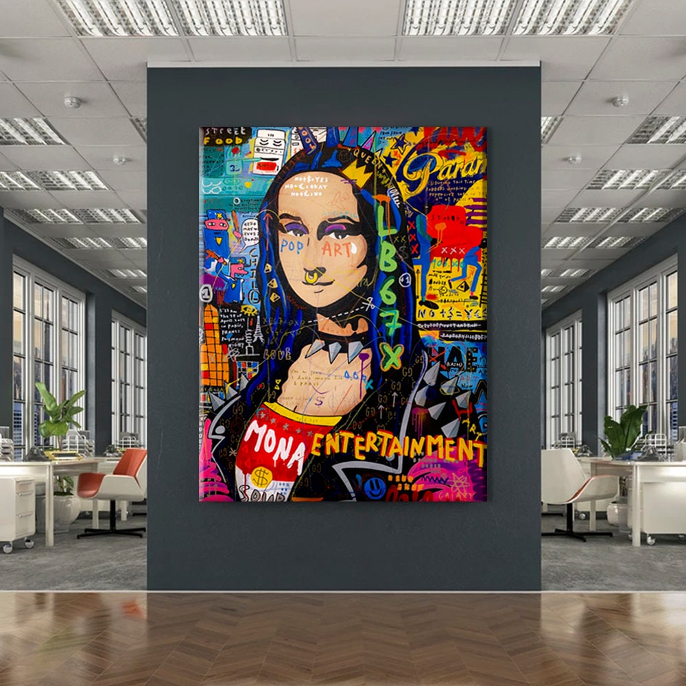 Mona Lisa Graffiti Canvas Art: Colorful Pop Art Print - Etsy