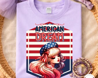 American Dream Png, Retro 4th of July Independence Day Shirt Design, American Pride Png, Red White and Blue Clipart Digital Download PNG