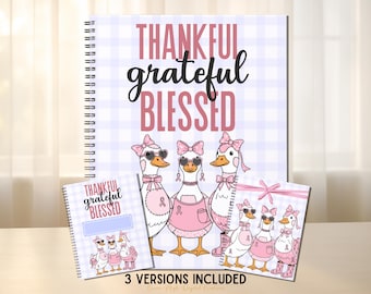 Coquette Silly Goose Notebook Cover, Plaid Journal Cover, Funny Geese Planner Cover, Pastel Composition Cover Printable & Digital Use PNG