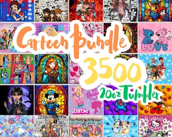 3500+ Best Seller Cartoon Tumbler Wrap Bundle Tumbler PNG Bundle Digital 2D 3D Ultimate 20oz Skinny Bundle ,Cartoon Funny Design